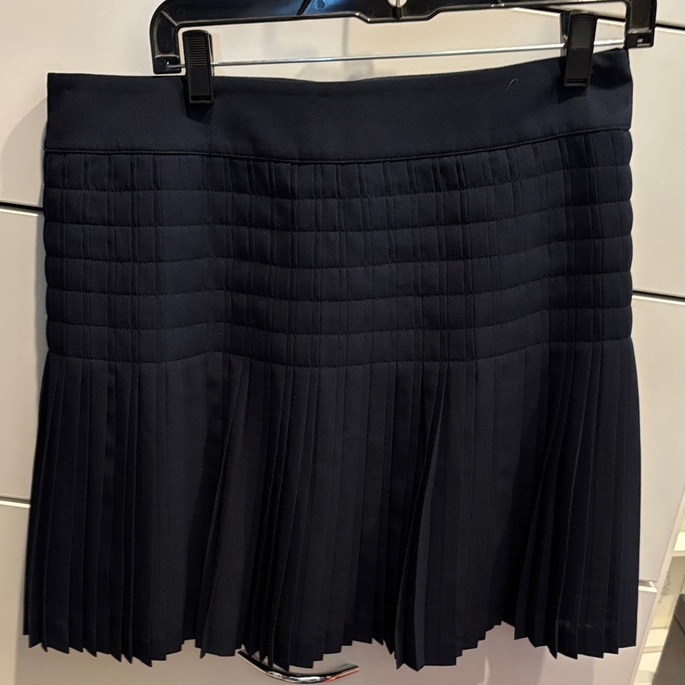 J. Crew Navy Pleated Mini Skirt